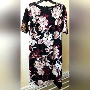 Liz Claiborne black floral sheath dress, 10